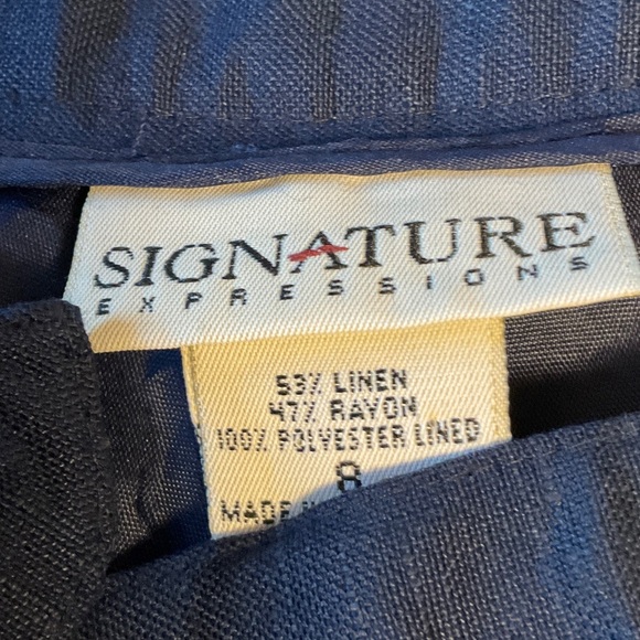 Elegant Navy Women's Straight Leg Pants - Picture 3 of 4